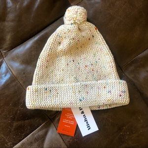 Misha and Puff Garter Hat in Stained Glass Confetti